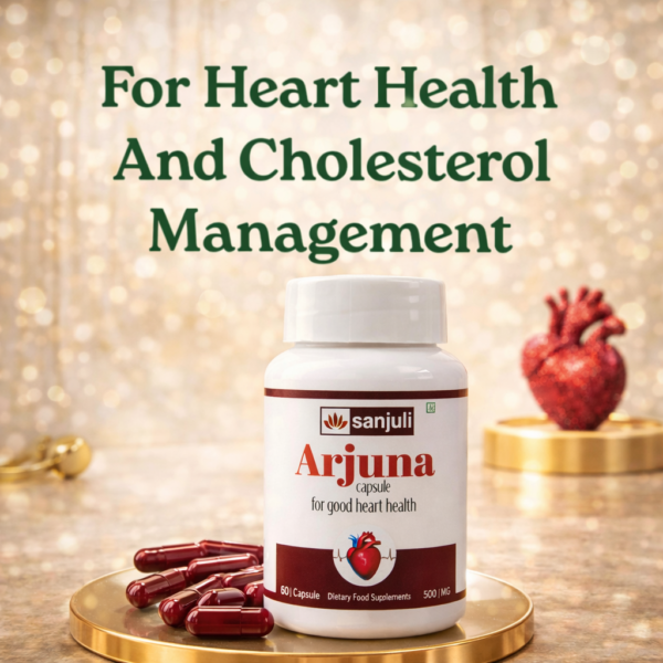 Sanjuli Arjuna Heart Care Capsules – Natural Heart Health & Cholesterol Support\Complete Herbal Heart Protection Formula \60 cap.