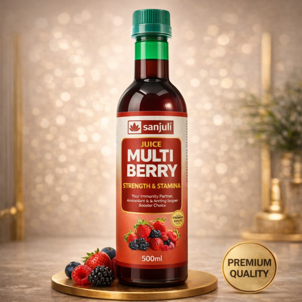 Sanjuli Multiberry Juice 500 ml | Antioxidant, Strength & Stamina Herbal Wellness Drink | Helps in Detoxification and Blood Purification \500ml