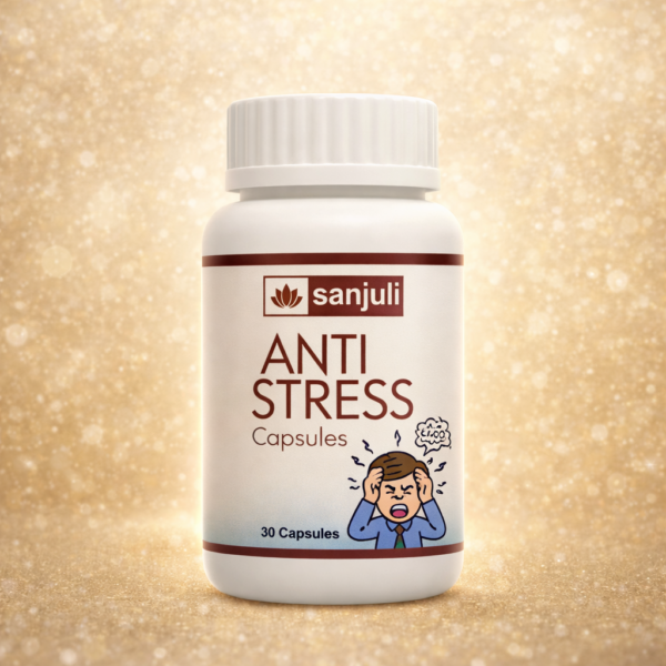 Sanjuli Anti Stress Capsules | Stress Relief & Anxiety Support Formula | Ashwagandha, Valerian & Rhodiola Extract | Supports Calm Mind & Better Sleep | 60 Capsules | 500mg